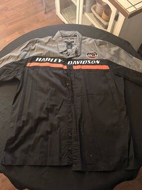 Harley-Davidson Black & Gray Shirt Jacket with Orange Stripe